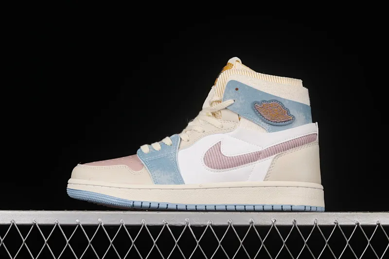 All categories Air Jordan Jordan series basketball shoes Air Jordan 1 High Air Jordan 1 Zoom CMFT "Celestine Blue" AJ1 Joe 1 Macaron Rice White Powder DQ5092-651